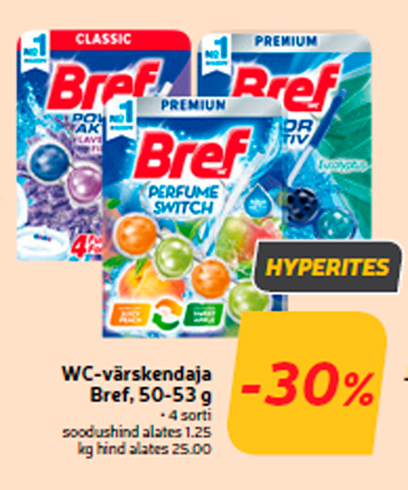 Освежитель туалета Bref, 50-53 г  -30%
