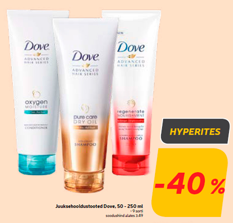 Средства по уходу за волосами Dove, 50 - 250 мл -40%