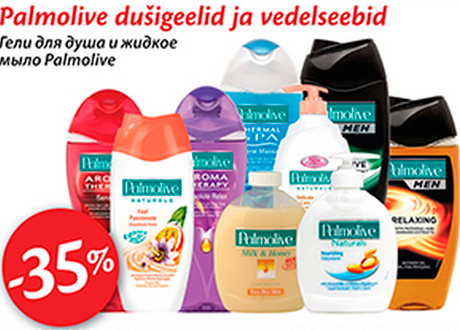Palmolive dušigeelid ja vedelseebid  -35%