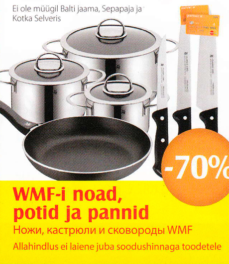 WMF-i noad, potid ja pannid  -70%