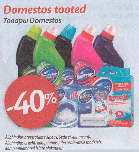 Domestos tooted  -40%