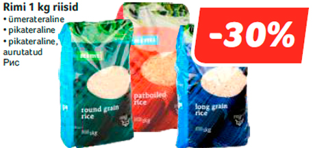 Rimi 1 kg riisid  -30%