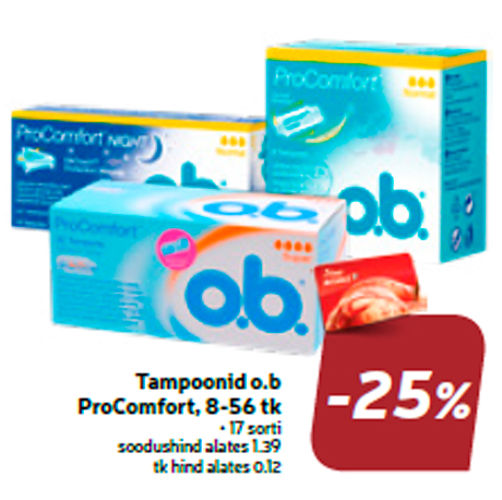 Тампоны o.b ProComfort, 8-56 шт  -25%
