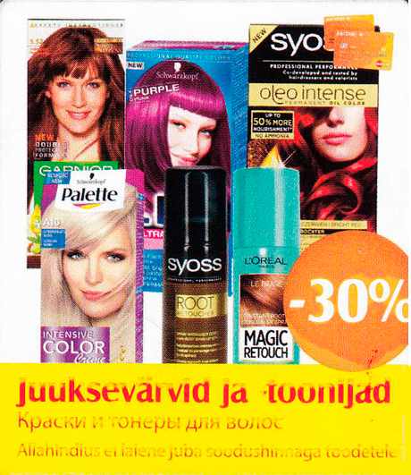 Juuksevärvid ja toonijad  -30%