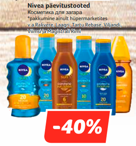 Nivea päevitustooted  -40%
