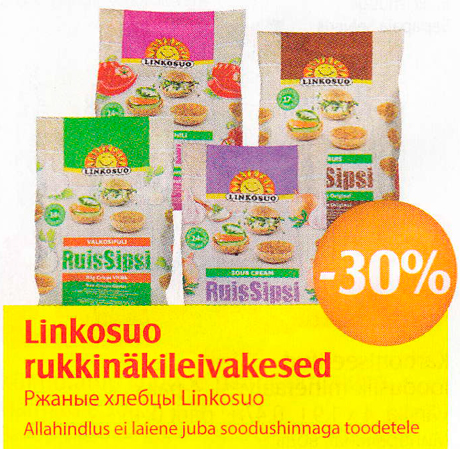 Linkosuo rukkinäkkileivakesed  -30%