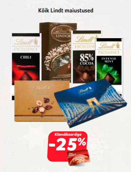 Все сладости Lindt  -25%
