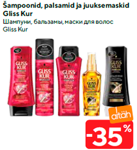 Šampoonid, palsamid ja juuksemaskid Gliss Kur  -35%