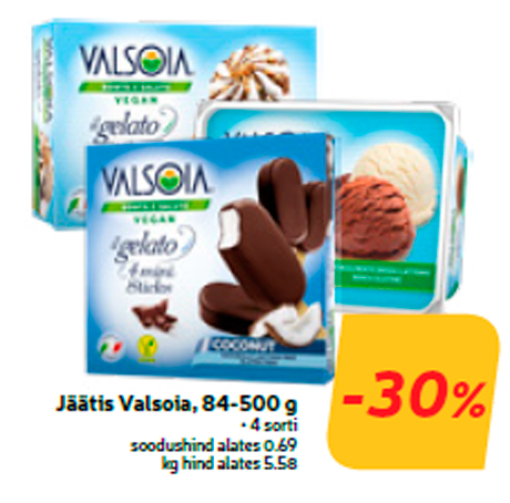 Jäätis Valsoia, 84-500 g  -30%