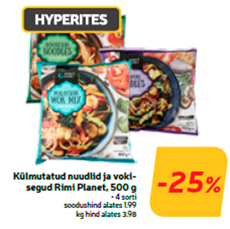 Замороженная лапша и смеси для вока Rimi Planet, 500 г  -25%