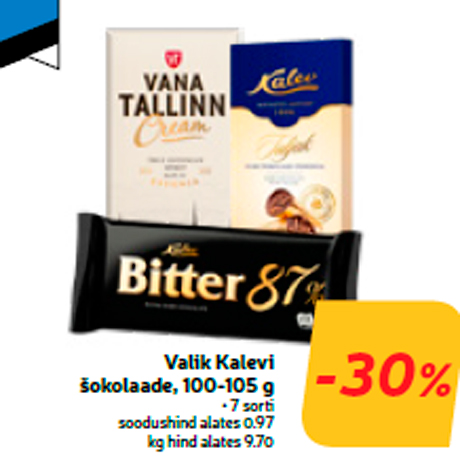 Выбор шоколада Kalev, 100-105 г  -30%