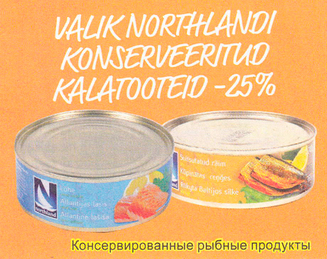 VALIK NORTHLANDI KONSERVERITUD KALATOOTEID  -25%