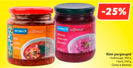 Rimi purgisupid -25%
 