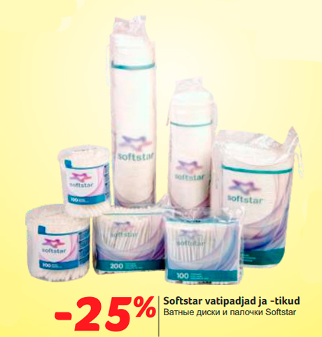 Softstar vatipadjad ja -tikud  -25%