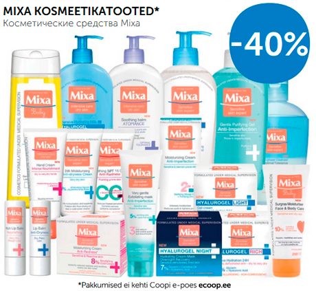 MIXA KOSMEETIKATOOTED*  -40%