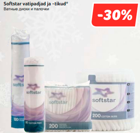 Softstar vatipadjad ja -tikud*  -30%