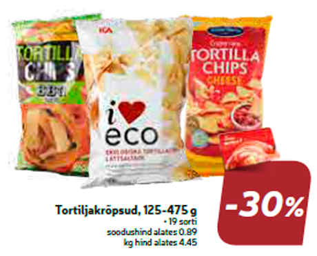 Tortiljakrõpsud, 125-475 g  -30%