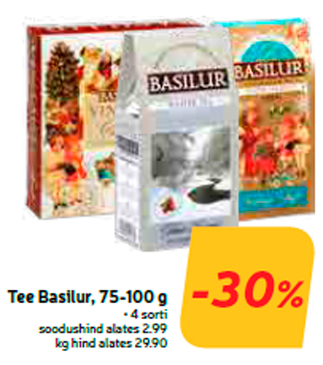 Tee Basilur, 75-100 g  -30%
