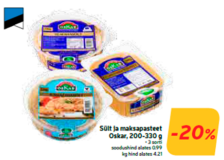 Sült ja maksapasteet Oskar, 200-330 g  -20%