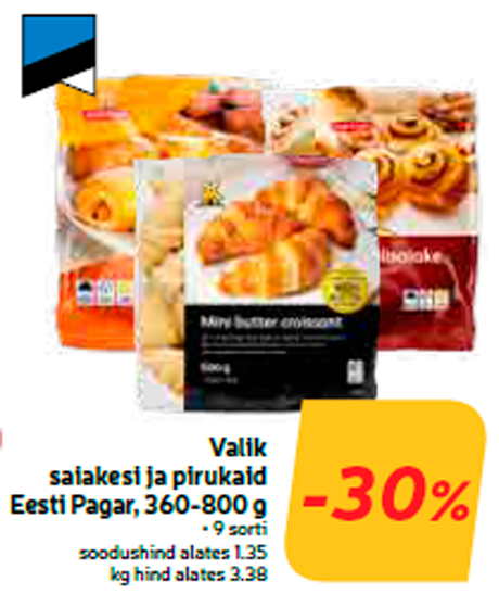 Выбор булочек и пирожков Eesti Pagar, 360-800 г  -30%
