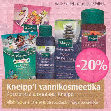 Kneipp´i vannikosmeetika  -20%