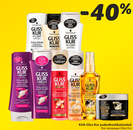 Вся продукция Gliss Kur -40%