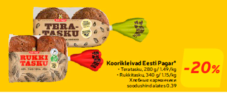 Koorikleivad Eesti Pagar* -20%