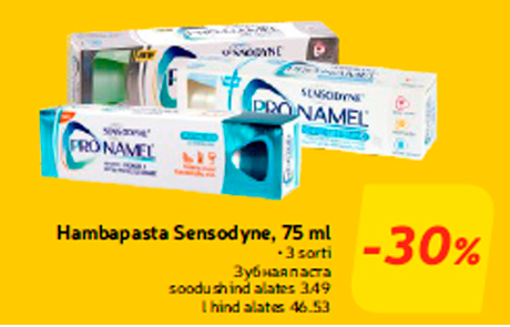 Hambapasta Sensodyne, 75 ml  -30%