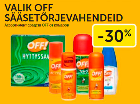 VALIK OFF SÄÄSETÕRJEVAHENEID  -30%