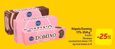 Küpsis Domino 175-354 g*  -25%