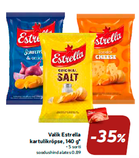 Выбор картофельных чипсов Estrella, 140 г *  -35%