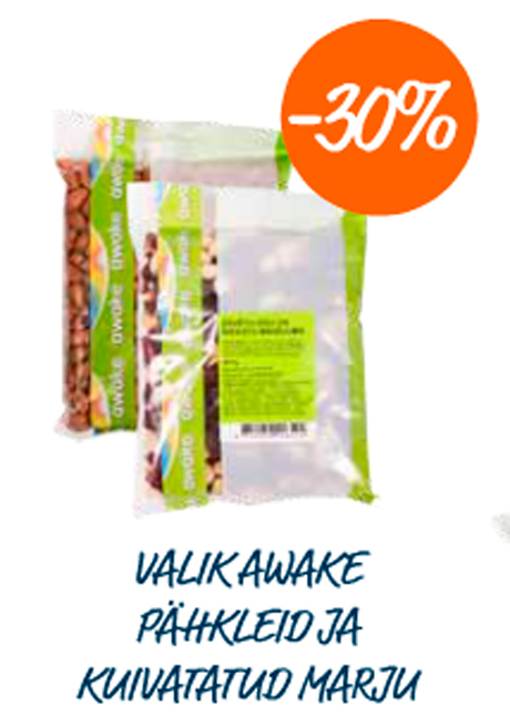 VALIKAWAKE PÄHKLEID JA KUIVATATUD MARJU  -30%