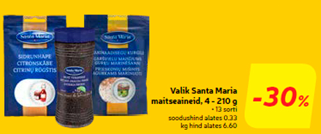 Выбор ароматизаторов Santa Maria, от 4 до 210 г  -30%
