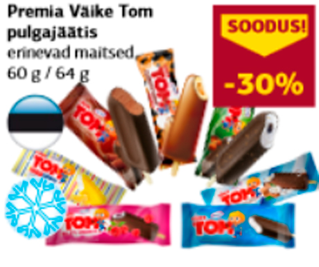 Premia Väike Tom pulgajäätis  -30%