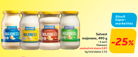 Salvest majonees, 490 g  -25;%