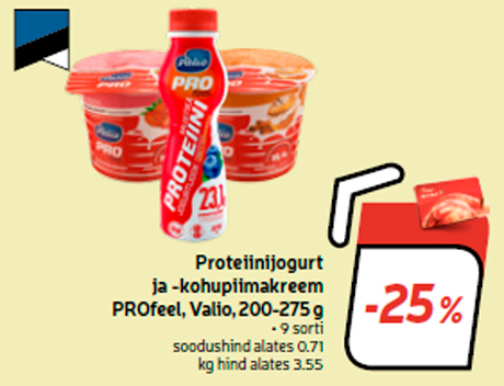 Proteiinijogurt ja -kohupiimakreem PROfeel, Valio, 200-275 g  -25%