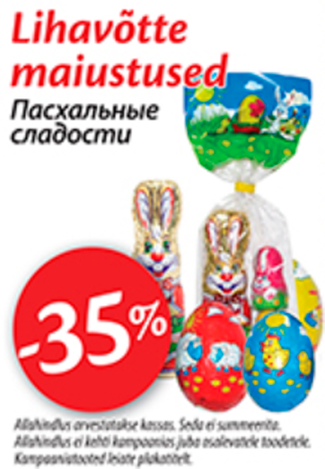 Lihavõtte maiystused -35%
