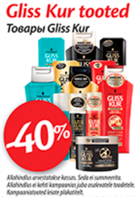 Gliss Kur tooted  -40%