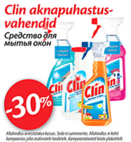 Clin aknapuhastusvahend  -30%