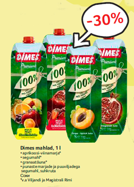 Dimes mahlad, 1 l -30%