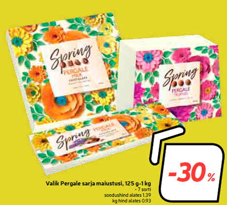 Valik Pergale sarja maiustusi, 125 g-1 kg  -30%