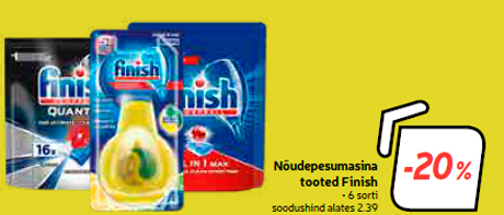 Nõudepesumasina tooted Finish  -20%
