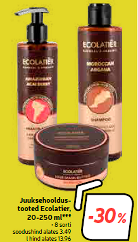 Juuksehooldustooted Ecolatier, 20-250 ml***  -30%
