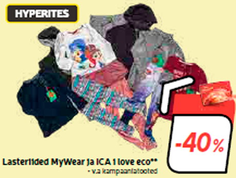 Lasteriided MyWear ja ICA i love eco**  -40%
