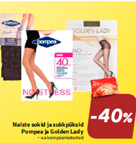 Naiste sokid ja sukkpüksid Pompea ja Golden Lady -40%