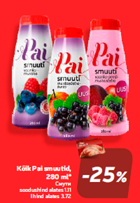 Kõik Pai smuutid, 280 ml*  -25%