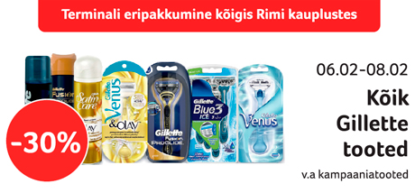 Kõik Gillette tooted  -30%