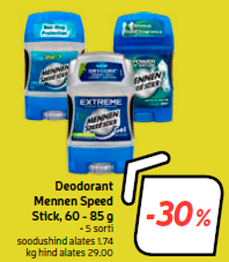 Дезодорант Mennen Speed Stick, 60-85 г -30%