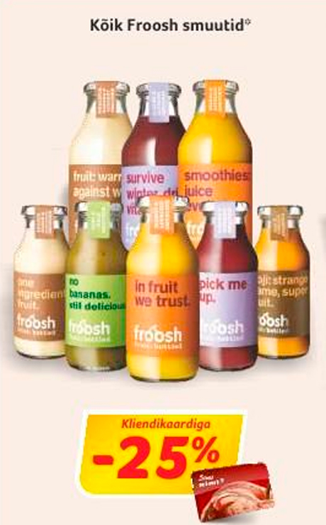 Все смузи Froosh*  -25%