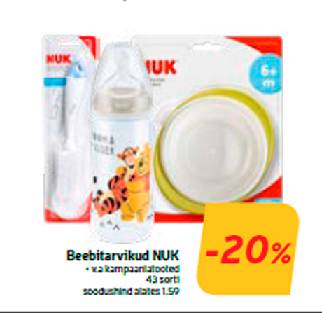 Beebitarvikud NUK  -20%
